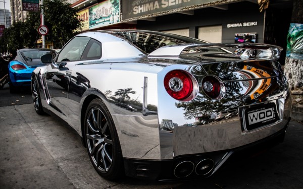 国内潮改改色贴膜电镀银日产GTR | 咱车